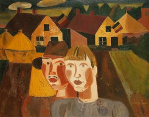 Ein Paar in einem Dorf von Gustave de Smet