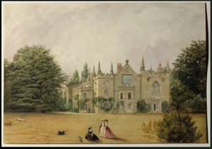 Blick auf Strawberry Hill, Middlesex vom Garten