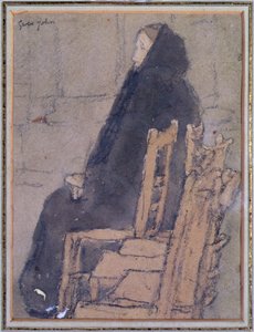 Alte Frau in einem schwarzen Schal von Gwen John