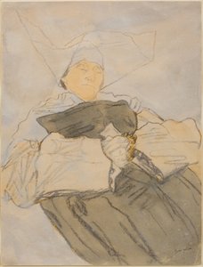Schlafende Nonne, ca. 1916-18 von Gwen John