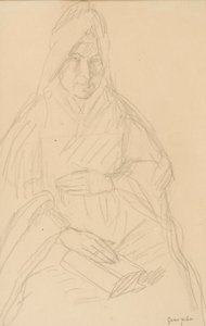 Studie für Mere Poussepin am Tisch sitzend, ca. 1915