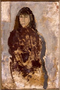 Studie einer jungen Frau in einem Maulbeerkleid von Gwen John
