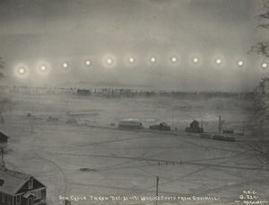 Sonnenzyklus aufgenommen am 21. Dezember 17. Blick nach Süden vom Gov. Hill