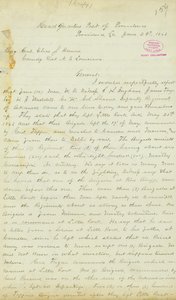 Brief von H. T. Reid, Hauptquartier, Post of Providence, Louisiana, an Brigadegeneral Elias S. Dennis, 22. Juni 1863