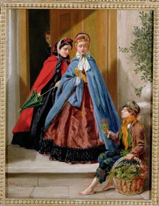 Die Blumenverkäuferin, 1862 von H. Hilt