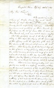 Appell von Mitgliedern der Kompanie von Captain Eppstein, Boonville Home Guards, Capitol Prison, Jefferson City, an Generalmajor Fremont, 1. Oktober 1861