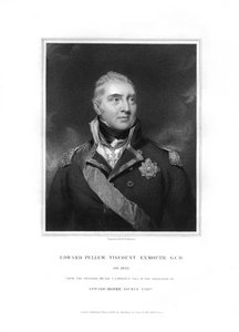 Edward Pellew, 1. Viscount Exmouth, britischer Marineoffizier, 1834 von H. Robinson