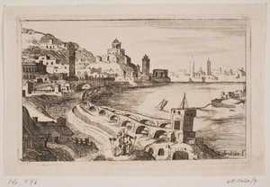 Flussufer mit orientalischer Stadt von H. Rosenkilde
