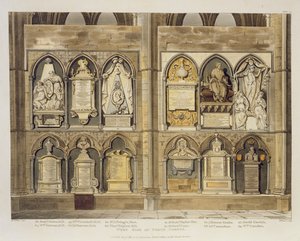 Westseite der Poets Corner, Tafel 24 aus Westminster Abbey von H. Villiers