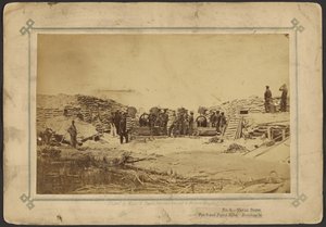 Marinebatterie, Zwei 8-Zoll-Papageiengeschütze, Brechbatterie gegen Sumter von Haas and Peale