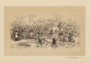 Oxford und Cambridge Bootsrennen, Nr. 4, Ein Lauf auf den Ufern während des Rennens (Gravur)