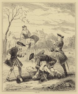 Duell zwischen Lord Mahon und dem Herzog von Hamilton von Hablot Knight Browne