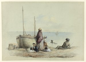 Familie am Strand von Hablot Knight Browne