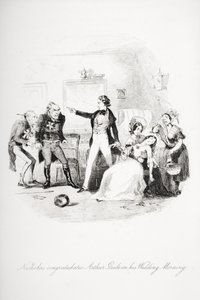 Nicholas gratuliert Arthur Gride am Hochzeitsmorgen, Illustration aus 