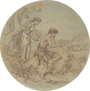 Eines von achtzehn Designs für eine Serie von Platten, die Venus und Adonis illustrieren