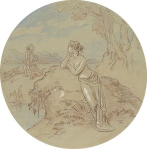 Eines von achtzehn Designs für eine Serie von Platten, die Venus und Adonis illustrieren von Hablot Knight Browne