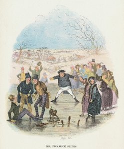Szene aus Die Pickwickier von Charles Dickens, 1836