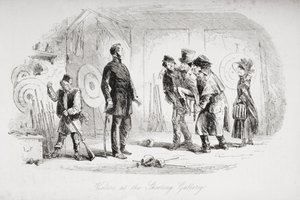 Besucher auf der Schießbude (Illustration aus 