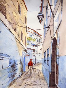 Ein Besucher, Chefchaouen, Marokko, ca. 2024 von Hadley Rampton