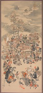 Parinirvana mit Otsu-e-Motiven, 1800er Jahre