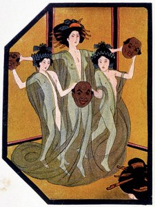 Eingang der jungen Japanerinnen - in „Japanische Puppen“ von Félicien Champsaur, ill. Hanafusa Itcho, Paris von Hanabusa Itcho
