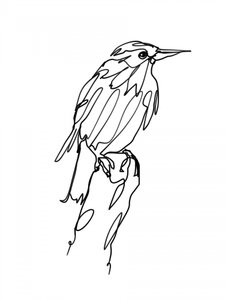 Abstrakter Vogel Linienkunst von Hanna Lee Tidd