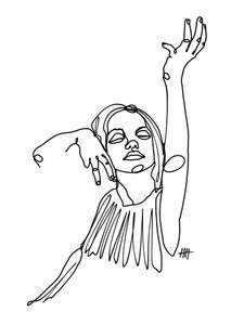 Elegante Linienkunst Frau von Hanna Lee Tidd