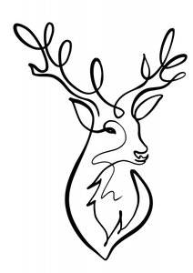 Elegante Linienhirsch von Hanna Lee Tidd