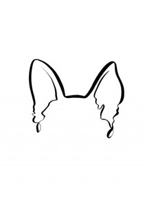 Minimalistischer Hund mit Katzenohren von Hanna Lee Tidd