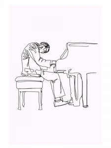 Musiker am Klavier von Hanna Lee Tidd