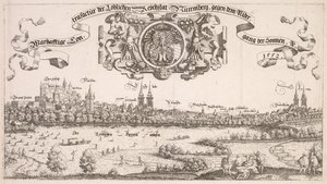 Panoramablick auf Nürnberg: Mittelteil, 1552