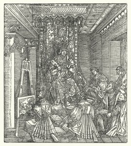 Der Prinz mit den Verkündern seines Ruhms (Gravur) von Hans (after) Burgkmair