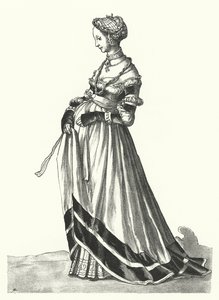 Kostüm einer Frau aus Basel (Gravur) von Hans (after) Holbein the Younger