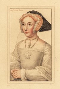 Jane Seymour, Königin von England, dritte Frau von König Heinrich VIII., 1812 (Gravur) von Hans (after) Holbein the Younger
