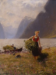 Melkerin und Blätterbündel von Hans Andreas Dahl