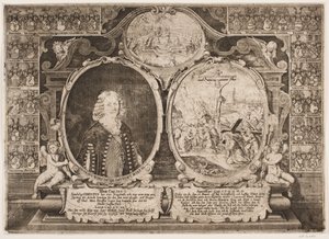 Niels Windet zu Grundet und eine Darstellung von Christus am Kreuz von Hans Andreas Greys