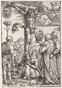 Christus am Kreuz mit Maria, St. Johannes, Maria Magdalena und St. Stephan, 1505