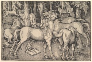 Gruppe von sieben Pferden, 1534