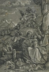 Madonna mit Kind und Engeln in einer Landschaft von Hans Baldung Grien