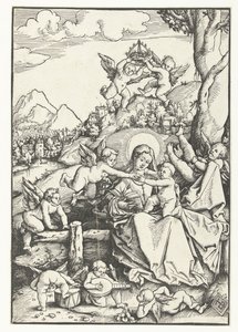 Maria mit Kind und acht Engeln in einer Landschaft von Hans Baldung Grien