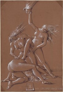 Neujahrsgruß mit drei Hexen, 1514 von Hans Baldung Grien