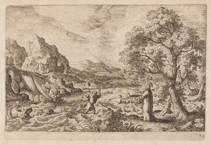 Tafel 22, aus Landschaften mit Szenen aus dem Alten und Neuen Testament und Ovids Metamorphosen von Hans Bol
