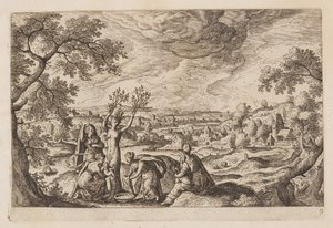 Platte 9, aus Landschaften mit Szenen aus dem Alten und Neuen Testament und Ovids Metamorphosen von Hans Bol