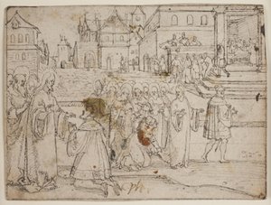 Christus und Jairus; die blutflüssige Frau von Hans Brosamer