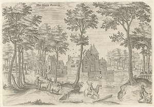 Ansicht des Schlosses von Rivieren von Hans Collaert (I)