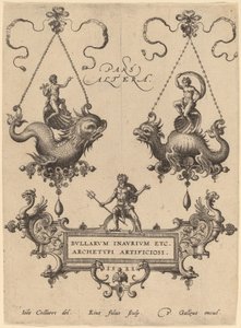 Titelblatt mit Entwürfen für Anhänger von Hans Collaert the Elder