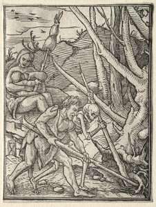 Der Totentanz: Adam pflügt die Erde von Hans Holbein