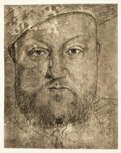 Heinrich VIII. Kreidezeichnung, ca. 1540, veröffentlicht 1902 (Kollotypie) von Hans Holbein der Jüngere