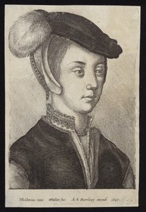 Junge Frau mit Federhut von Hans Holbein der Jüngere