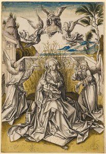 Madonna und Engel in einer Landschaft, ca. 1500 von Hans Holbein the Elder
